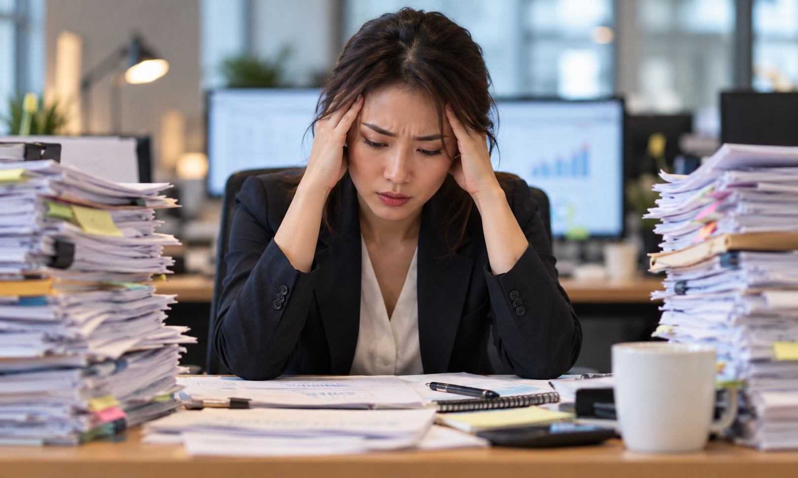 Office worker experiencing stress